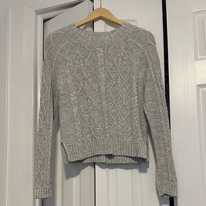 GAP Light Gray Cable Knit Sweater